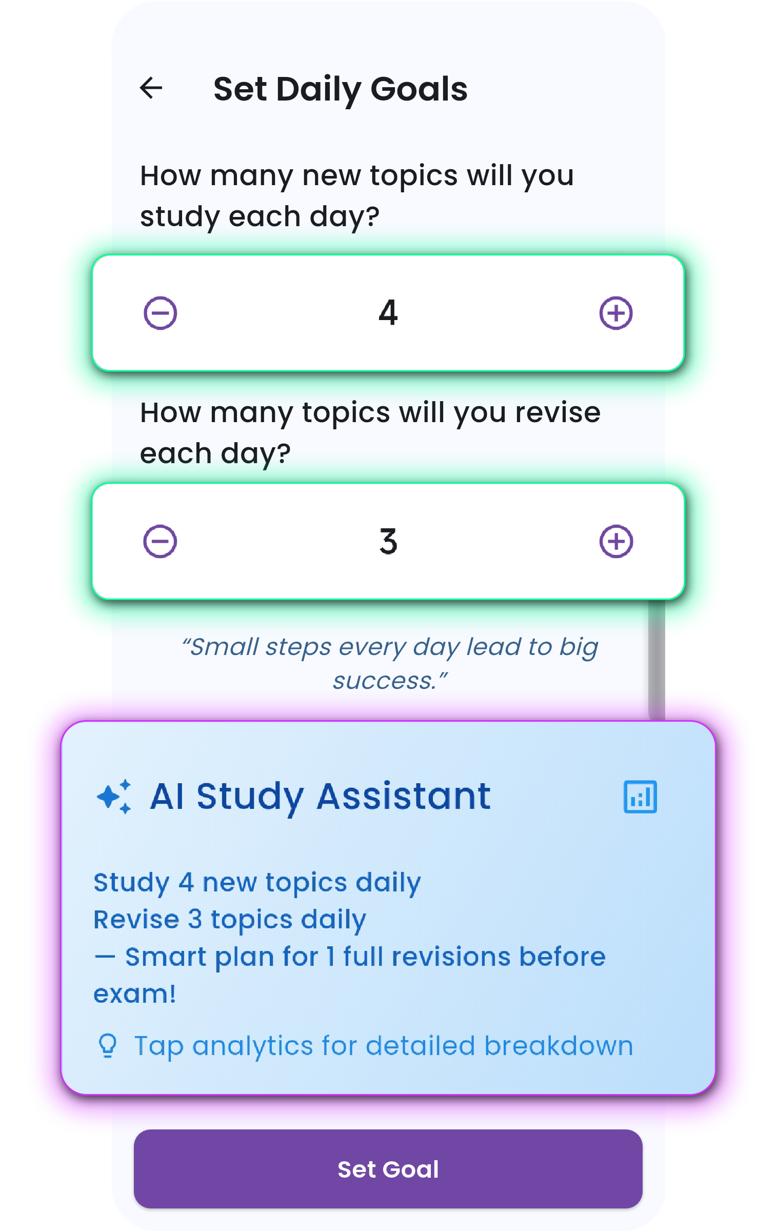 Set Daily Revision Goals